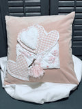 16” Velveteen Valentines Repurposed Hearts Pillow