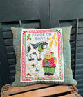 Christmas Counted Cross Stitch Quilt Pillow Farm Cow