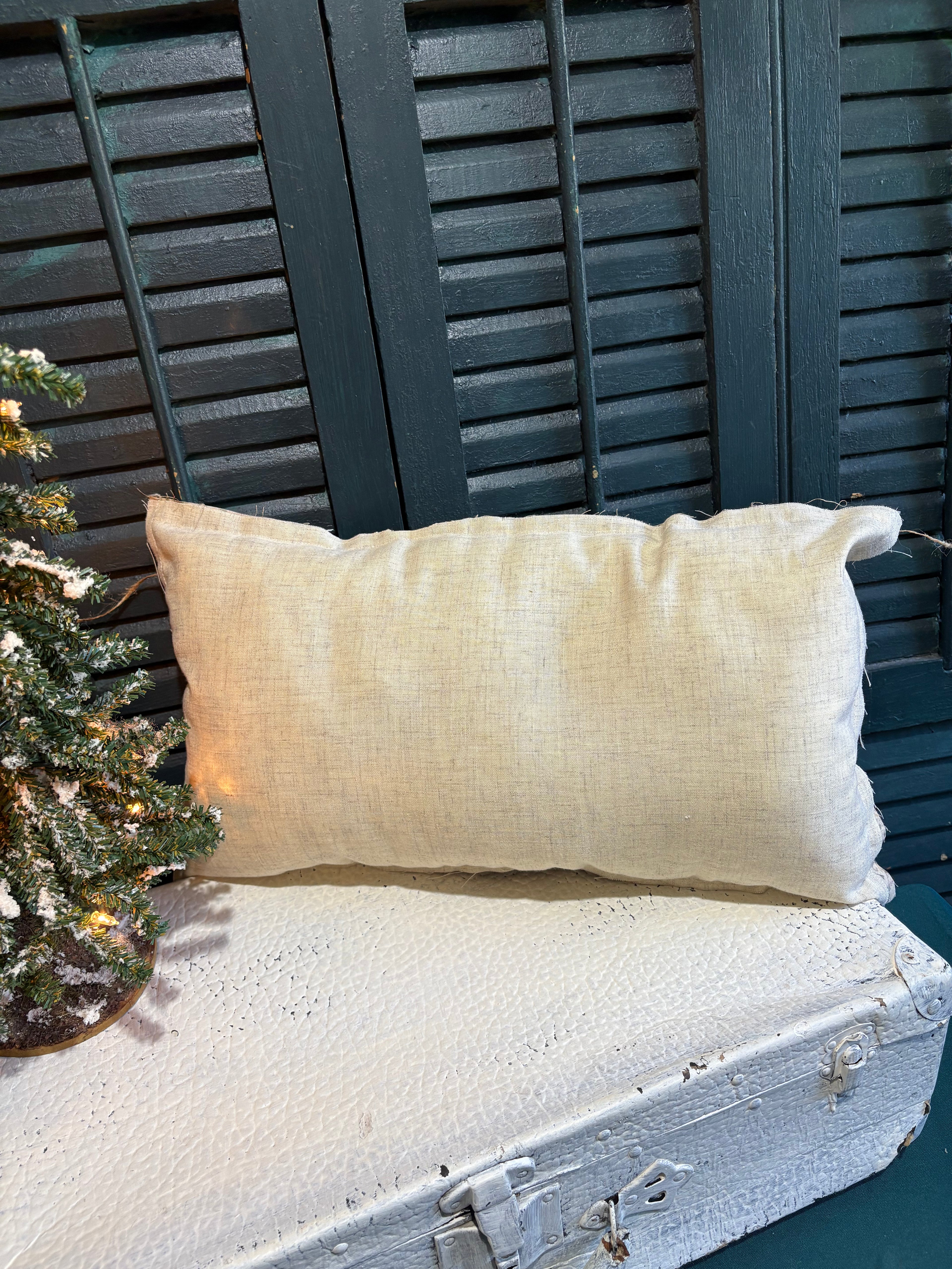 Old World Holly Stockings Pillow