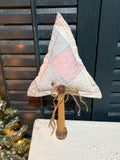 Repurposed Patchwork Quilt Spool Tree