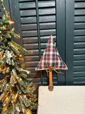 Plaid Repurposed Spool Bobbin Christmas Tree